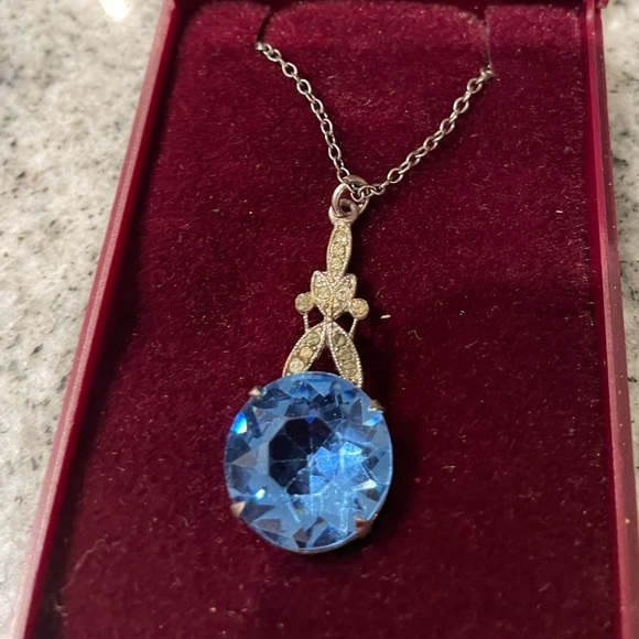 Antique | Statement | Necklace | England | Blue Glass | Art Nouveau | Unmarked - Picture 7 of 10